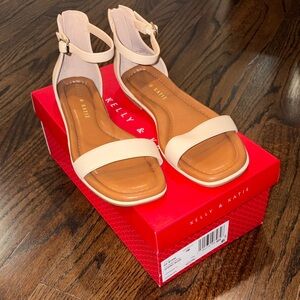 Kelly & Katie Beige Cream Ankle-Strap Sandals